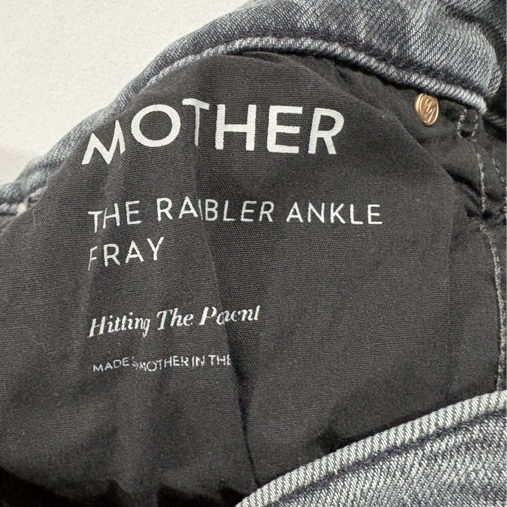 Mother The Rambler Ankle Fray Straight Jeans Hitting Pavement HR Wide Leg Sz 26 - Picture 12 of 16